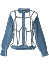 Load image into Gallery viewer, CHAIN LINKED JACKET IN BLUE
